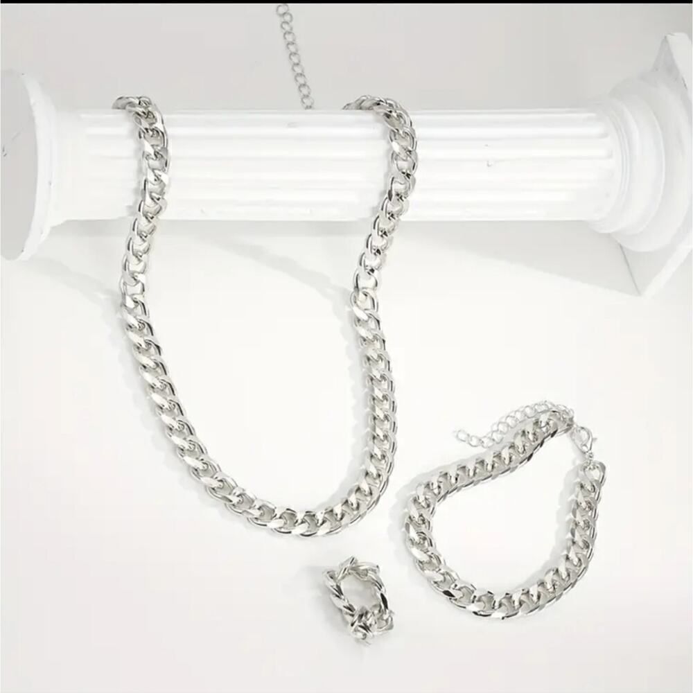 3-Piece Chunky Chain Jewelry Set - Picture 4 of 10